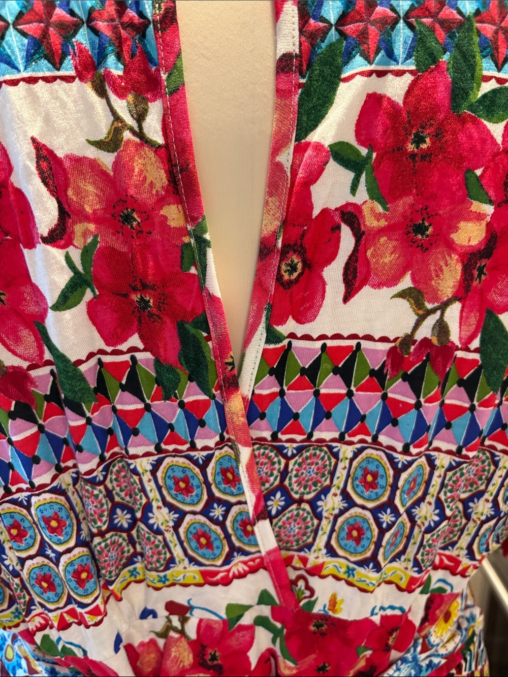 Floral V-Neck Summer Dress - Pink Multi - Picture 7 of 9